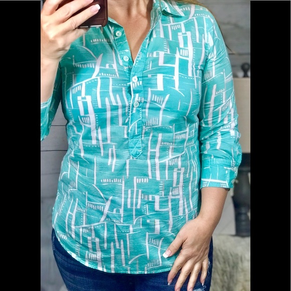 Van Heusen oversized top blue pullover top - Picture 5 of 7